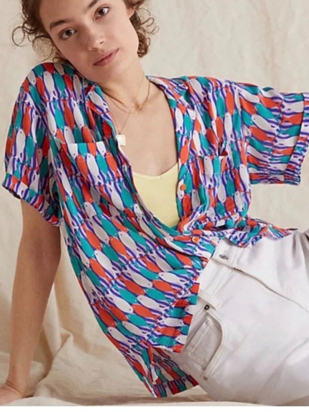 MAEVE by Anthropologie Bon Voyage Buttondown Blouse